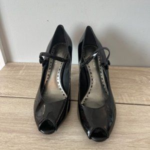BCBGirls Black Button Strap Pumps
